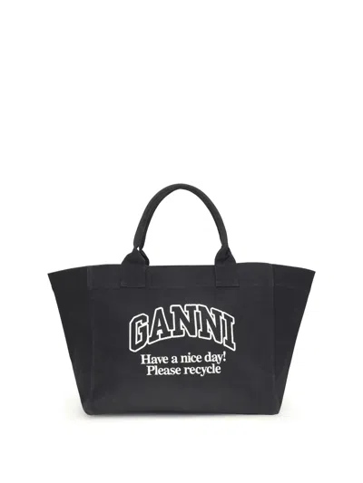 GANNI XXL CANVAS TOTE BAG