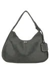 Ganni Womens Steal Grey Bou Hobo Medium Leather-blend Shoulder Bag In Gray