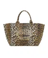 Ganni Oversized Canvas Tote Bag In Brown