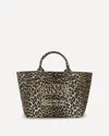 Ganni Xxl Leopard Tote Bag In Multi