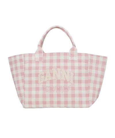 Ganni Xxl Vichy Check Tote