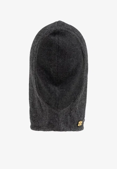 Ganni Yak Wool Balaclava In Purple