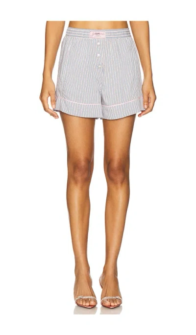 GANNI YARN DYED STRIPE ELASTICATED SHORTS