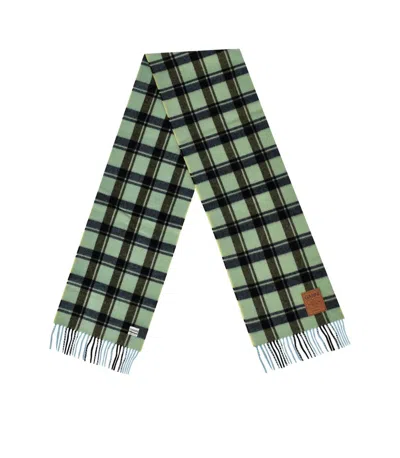 Ganni Yellow Pear Check Scarf In Multi