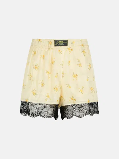 Ganni Yellow Viscose Shorts