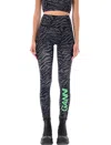 Ganni Zebra-print High-waisted Leggings In Phantom Zebra