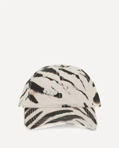 Ganni Organic Cotton Baseball Cap In Brown