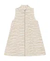 Ganni Zebra Print Denim Trapeze Shirtdress In White