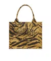 Ganni Large Tote Bag Made From Recycled Cotton In Brown