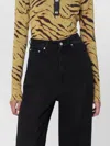 Ganni Fine Merino Jacquard Tiger Polo Sweater In Gold