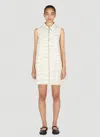 Ganni Zebra Print Denim Trapeze Shirtdress In Beige