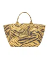 Ganni Recycled Cotton Xxl Tote Bag In Brown
