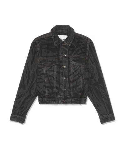 GANNI GANNI ZEBRA PRINTED CROPPED JACKET