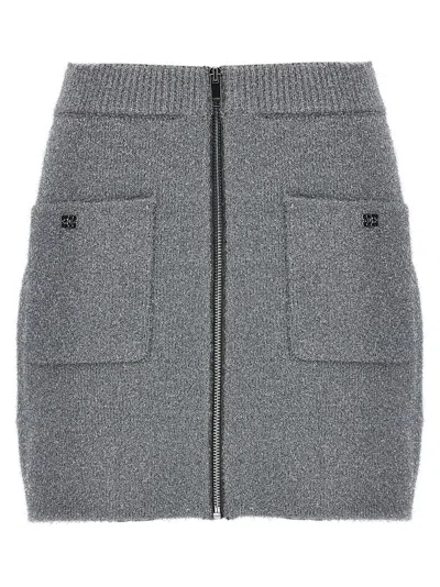 Ganni Sparkle Mini Skirt Skirts Silver In Grey