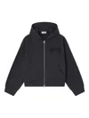 Ganni Hooded Long Sleeve Organic Cotton Sweatshirt In Black
