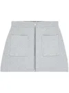 Ganni Zip-up Knit Skirt In Gray