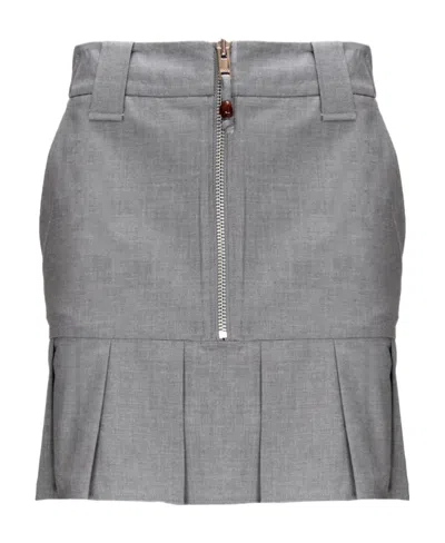 GANNI ZIP-UP PLEATED MINI SKIRT