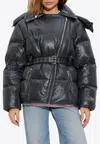 Ganni Zip-up Puffer Jacket In Black