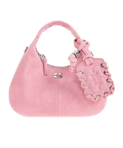 Ganni Zipper Handbag In Pink