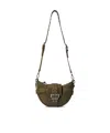 Ganni Half-moon Shape Small Bucky Crossbody Bag In Green