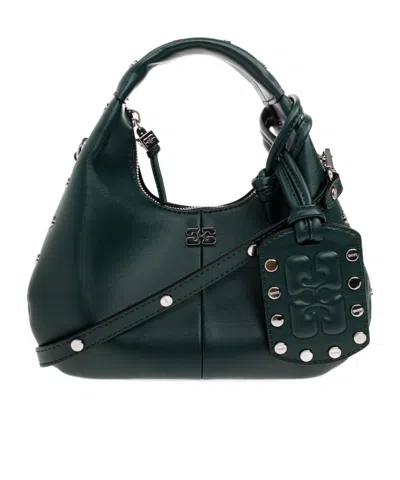 Ganni Stud-embellished Tote Bag In Pink