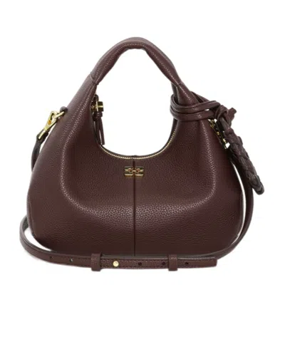 Ganni Zip-up Mini Handbag In Black