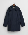 Gant Mens Padded Car Coat With Detachable Hood In Blue