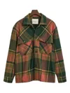 Gant 240 Mulberry Street Checked Wool-blend Shirt Jacket In Green