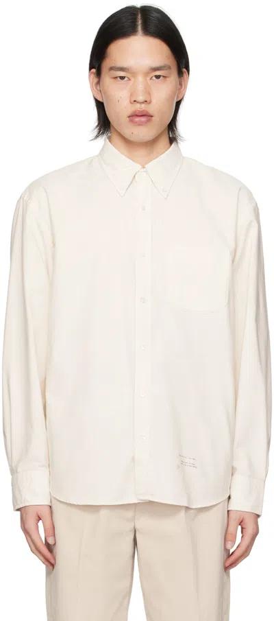 Gant 240 Mulberry Street Off-white Printed Shirt In 130-cream