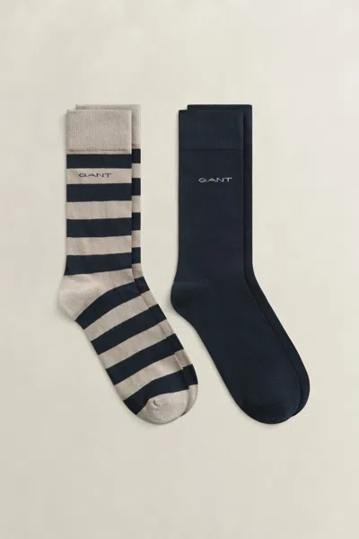 GANT 2-Pack Barstripe & Solid Socks