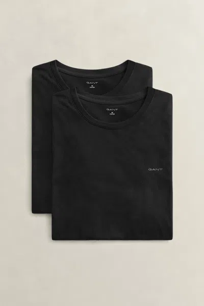 Gant 2-pack Mens Crew Neck T-shirts In Black