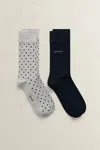 Gant 2-pack Dot & Solid Socks In Multi