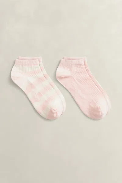 Gant 2-pack Striped & Solid Ankle Socks In Multi