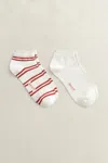 Gant 2-pack Striped Ankle Socks In White