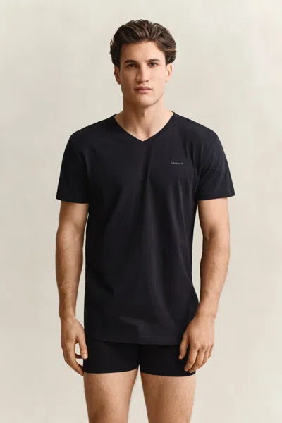 Gant 2-pack V-neck T-shirts In Black