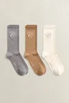 Gant 3-pack G Script Socks In Dark Grey