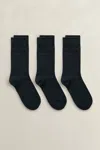 Gant 3-pack Mercerized Cotton Socks In Black