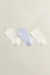 Gant 3-pack Monogram & Solid Ankle Socks In Multi