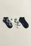 Gant 3-pack Monogram Ankle Socks In Blue