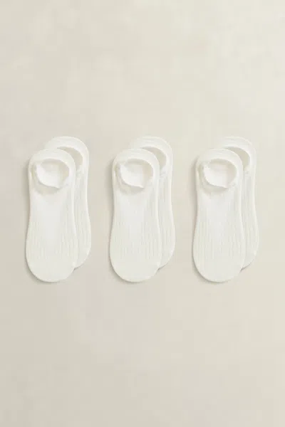 Gant 3-pack Ribbed Low-cut Socks In White