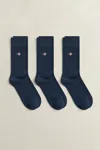 Gant 3-pack Shield Socks In Blue