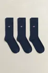 Gant 3-pack Shield Socks In Blue