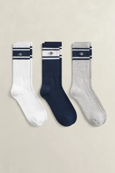 Gant 3-pack Shield Sport Socks In Multi