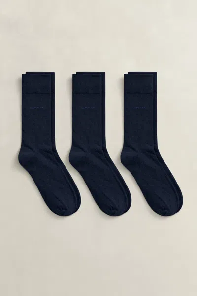 Gant 3-pack Soft Cotton Socks In Blue