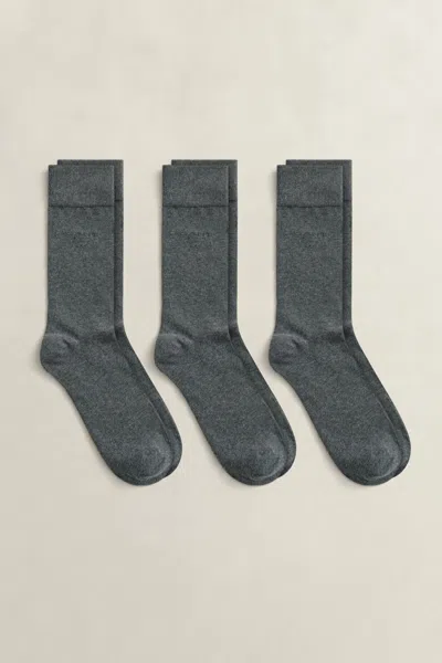 Gant 3-pack Soft Cotton Socks In Gray