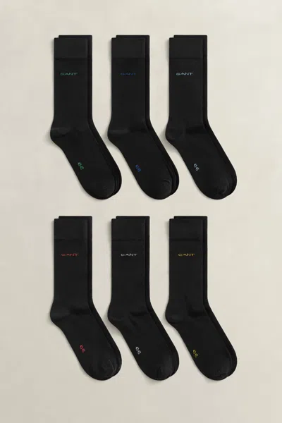Gant 6-pack Soft Cotton Socks In Black