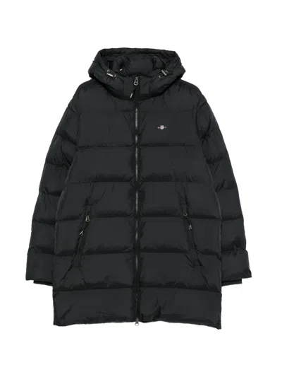 Gant Active Cloud Hooded Padded Coat In Black