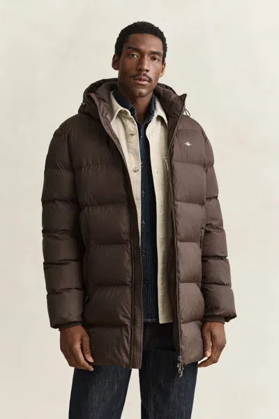 Gant Active Cloud Mid Length Jacket In Brown