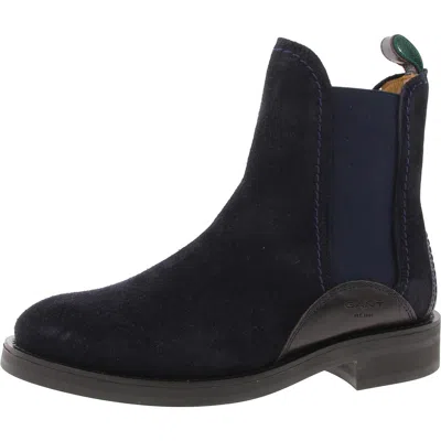 Gant Aimlee Womens Solid Suede Booties In Blue