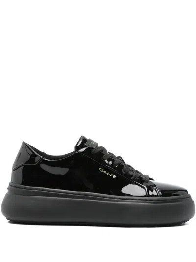 Gant Alincy Leather Platform Sneakers In Black